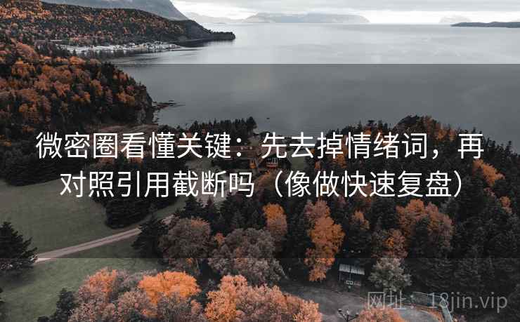 微密圈看懂关键：先去掉情绪词，再对照引用截断吗（像做快速复盘）