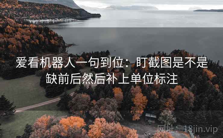 爱看机器人一句到位:盯截图是不是缺前后然后补上单位标注 爱看机器人一句到位:盯截图是不是缺前后然后补上单位标注
