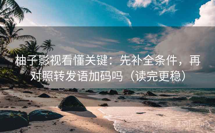 柚子影视看懂关键：先补全条件，再对照转发语加码吗（读完更稳）